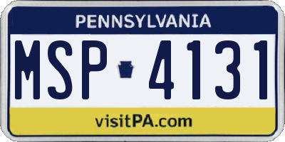 PA license plate MSP4131