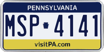 PA license plate MSP4141