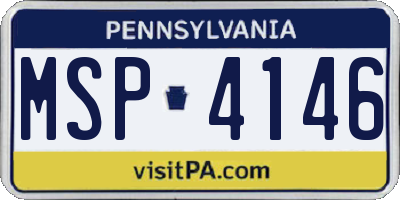 PA license plate MSP4146