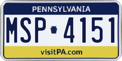 PA license plate MSP4151