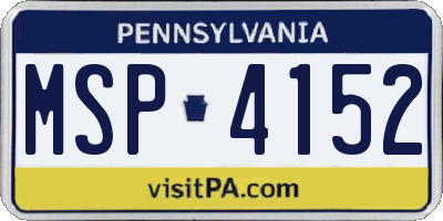 PA license plate MSP4152