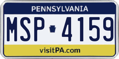 PA license plate MSP4159