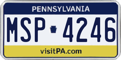 PA license plate MSP4246