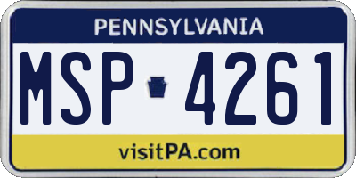 PA license plate MSP4261