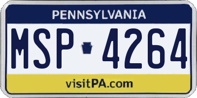 PA license plate MSP4264