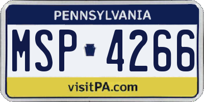 PA license plate MSP4266