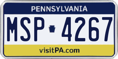 PA license plate MSP4267