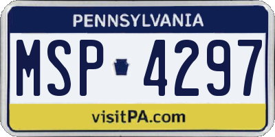 PA license plate MSP4297