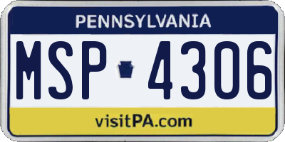 PA license plate MSP4306