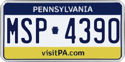 PA license plate MSP4390