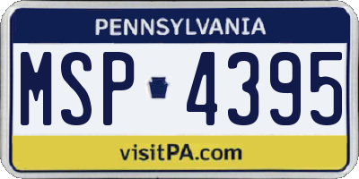 PA license plate MSP4395