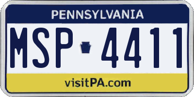 PA license plate MSP4411