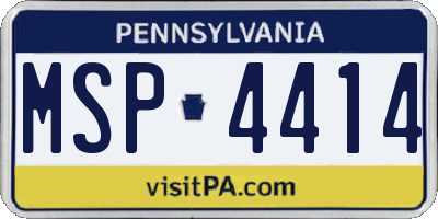 PA license plate MSP4414