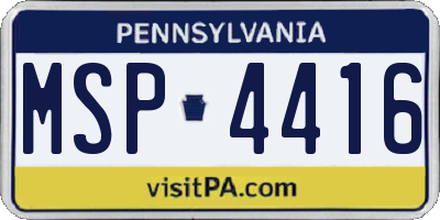 PA license plate MSP4416