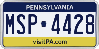 PA license plate MSP4428