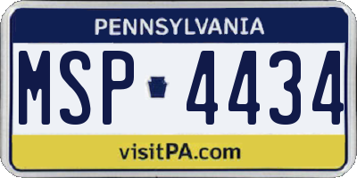 PA license plate MSP4434