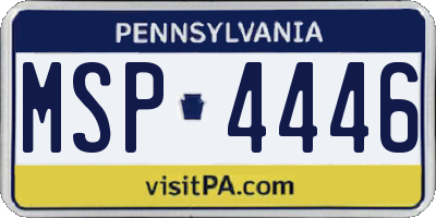 PA license plate MSP4446