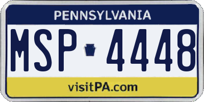 PA license plate MSP4448