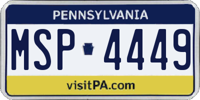 PA license plate MSP4449