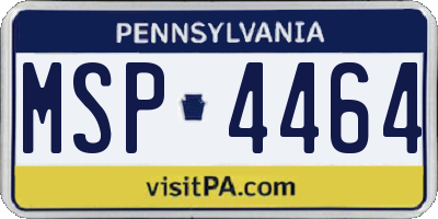 PA license plate MSP4464