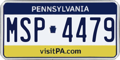 PA license plate MSP4479