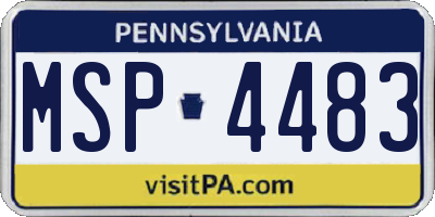 PA license plate MSP4483