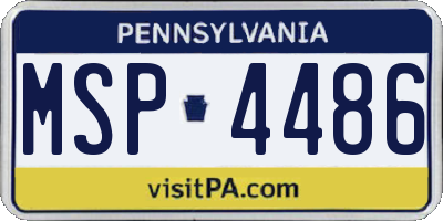 PA license plate MSP4486