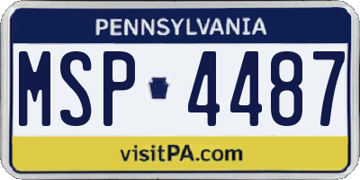 PA license plate MSP4487