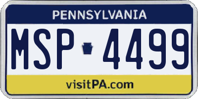 PA license plate MSP4499