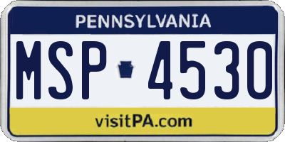 PA license plate MSP4530