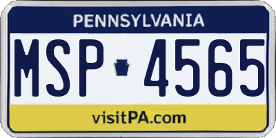 PA license plate MSP4565