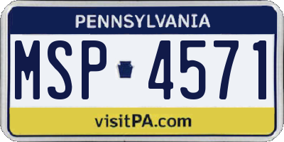 PA license plate MSP4571