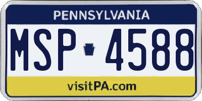 PA license plate MSP4588