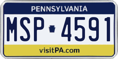PA license plate MSP4591