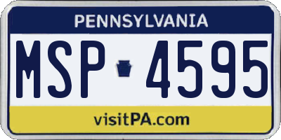 PA license plate MSP4595