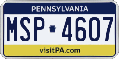 PA license plate MSP4607