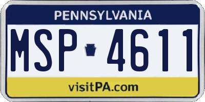 PA license plate MSP4611