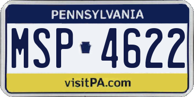 PA license plate MSP4622