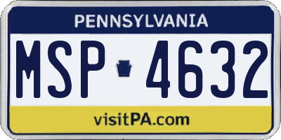PA license plate MSP4632
