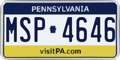 PA license plate MSP4646