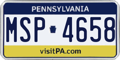 PA license plate MSP4658