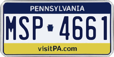 PA license plate MSP4661