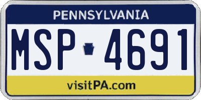 PA license plate MSP4691