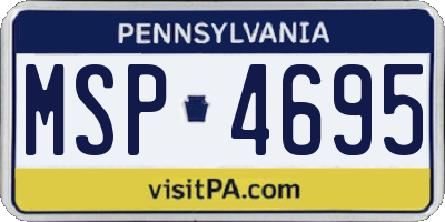 PA license plate MSP4695