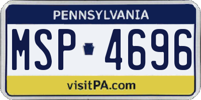 PA license plate MSP4696