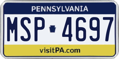 PA license plate MSP4697