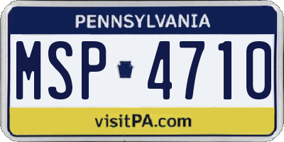 PA license plate MSP4710