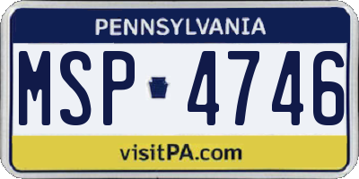 PA license plate MSP4746
