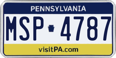 PA license plate MSP4787