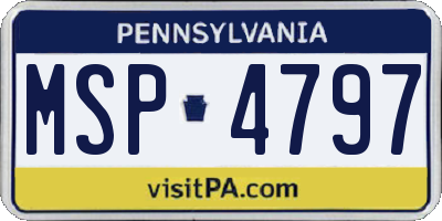PA license plate MSP4797
